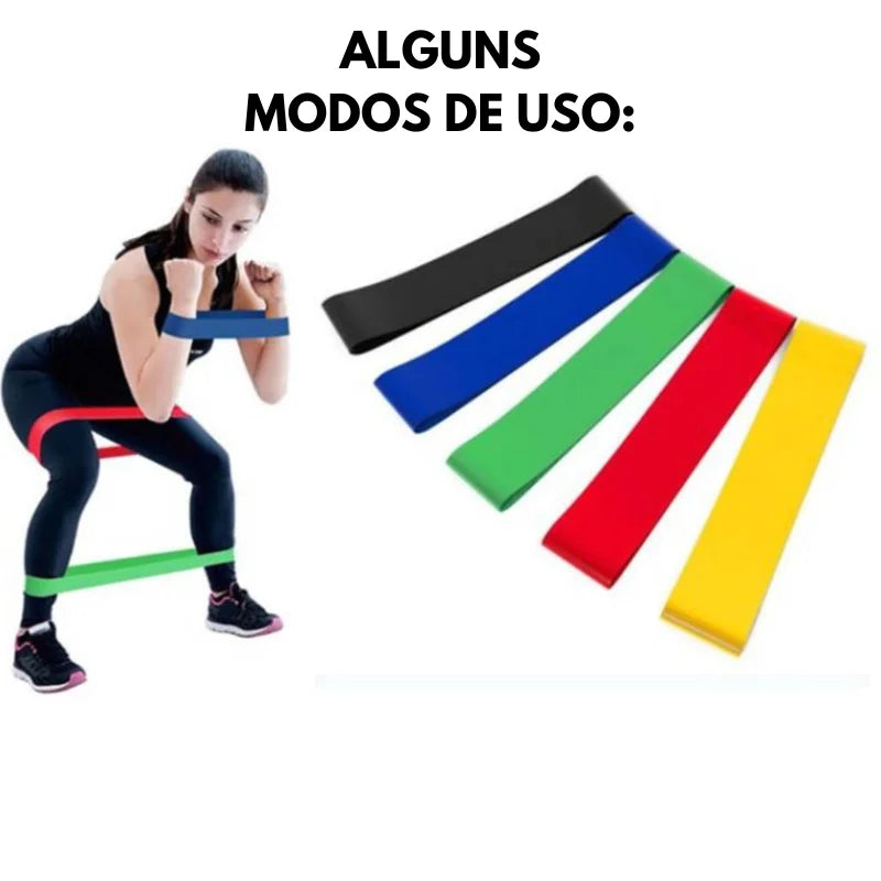 Kit 5 Faixas Elásticas Para Exercícios Físicos